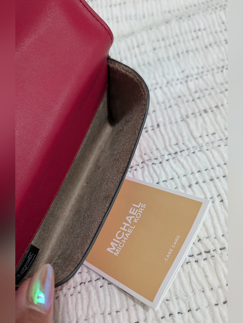 Michael Kors Red Leather Wristlet Clutch